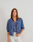 Pilbara Wildflowers Bomber Jacket | Women's 3/4 Sleeve Statement Jacket - Artwork by Carol Martin