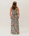 Women's Pilbara Wildflowers skirt with colourful botanical artwork by Australian artist Sheryl Hicks.