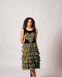 Shazza Tiered Skirt - Kimberley Grass and Leaves