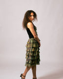 Shazza Tiered Skirt - Kimberley Grass and Leaves