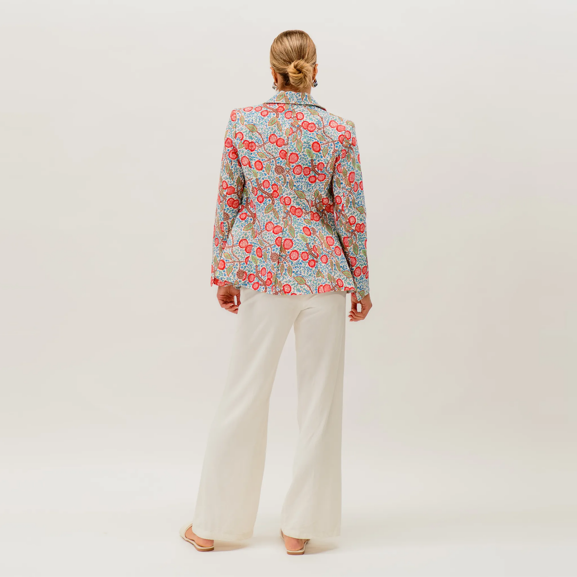 Colourful Australian print Bushtucker Jacket with original Indigenous-inspired artwork by Sally White