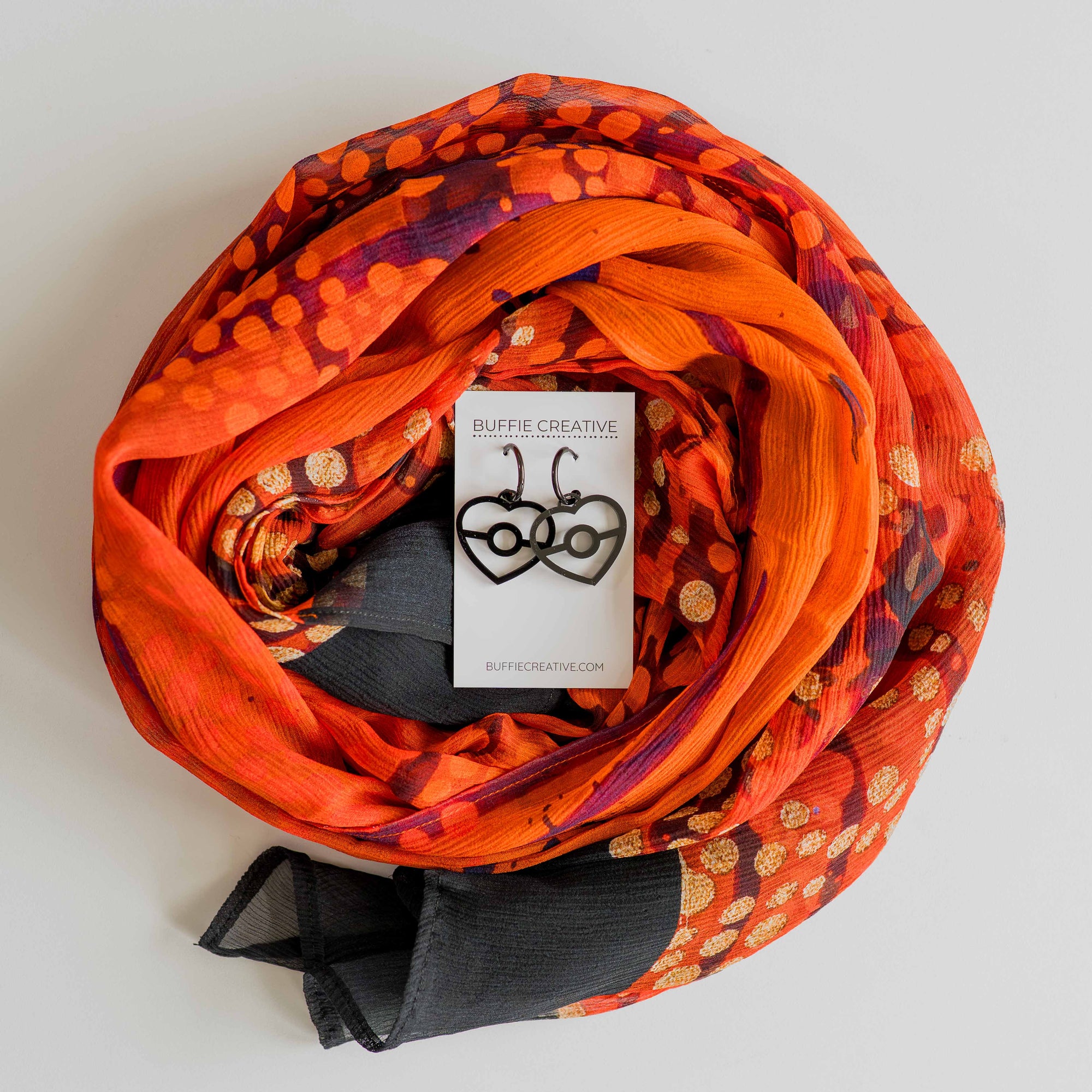 Aboriginal BlackFlag Heart Earrings – Dangle by Buffie Punch