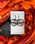 Aboriginal BlackFlag Heart Earrings – Dangle by Buffie Punch