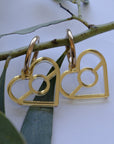 Aboriginal Gold Flag Heart Earrings – Dangle by Buffie Punch