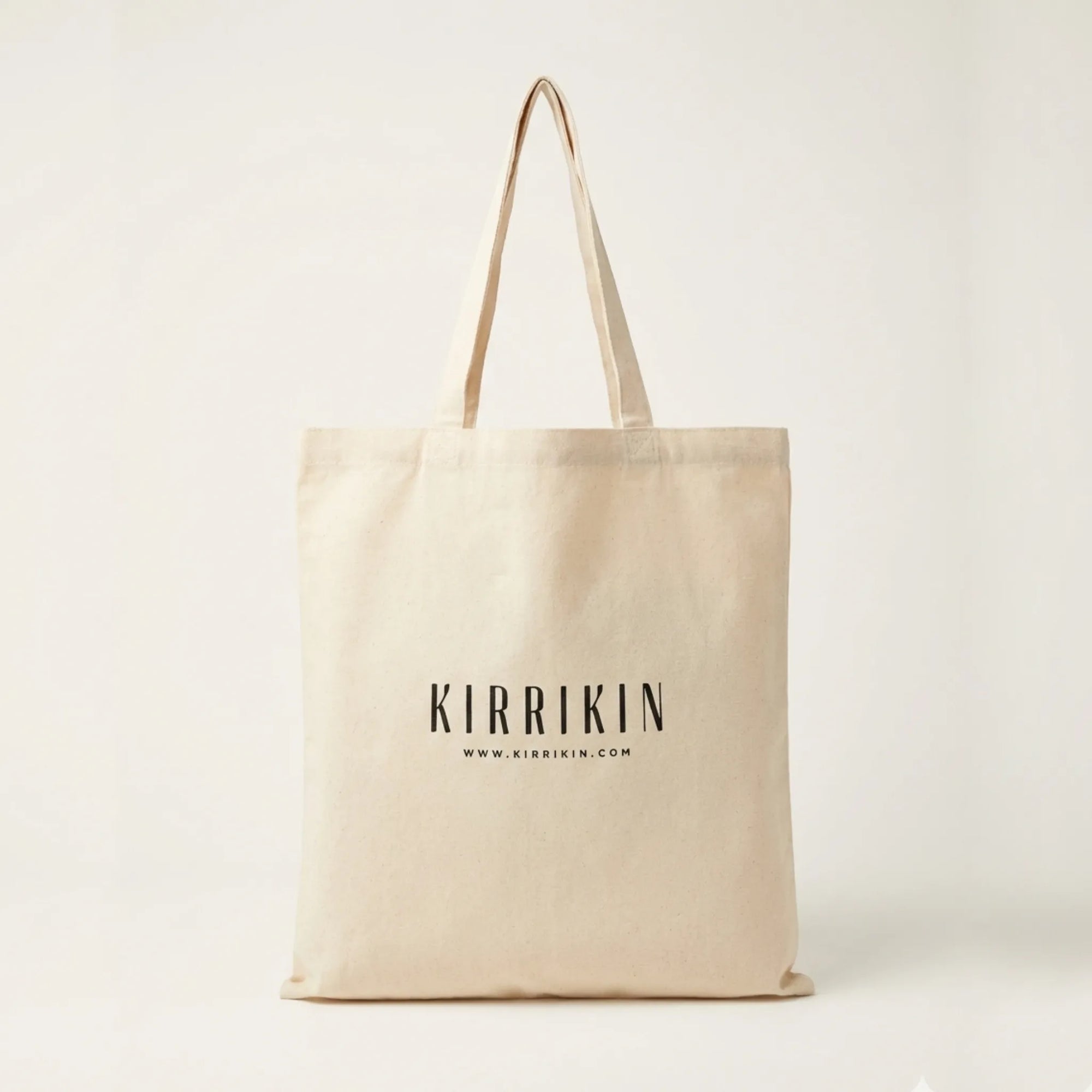 Front view of the Kirrikin tote bag in premium canvas featuring a vibrant Indigenous Australian artwork print.