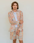 Kirrikin men's relaxed fit long sleeve button-up shirt with vibrant Australian Indigenous art print.