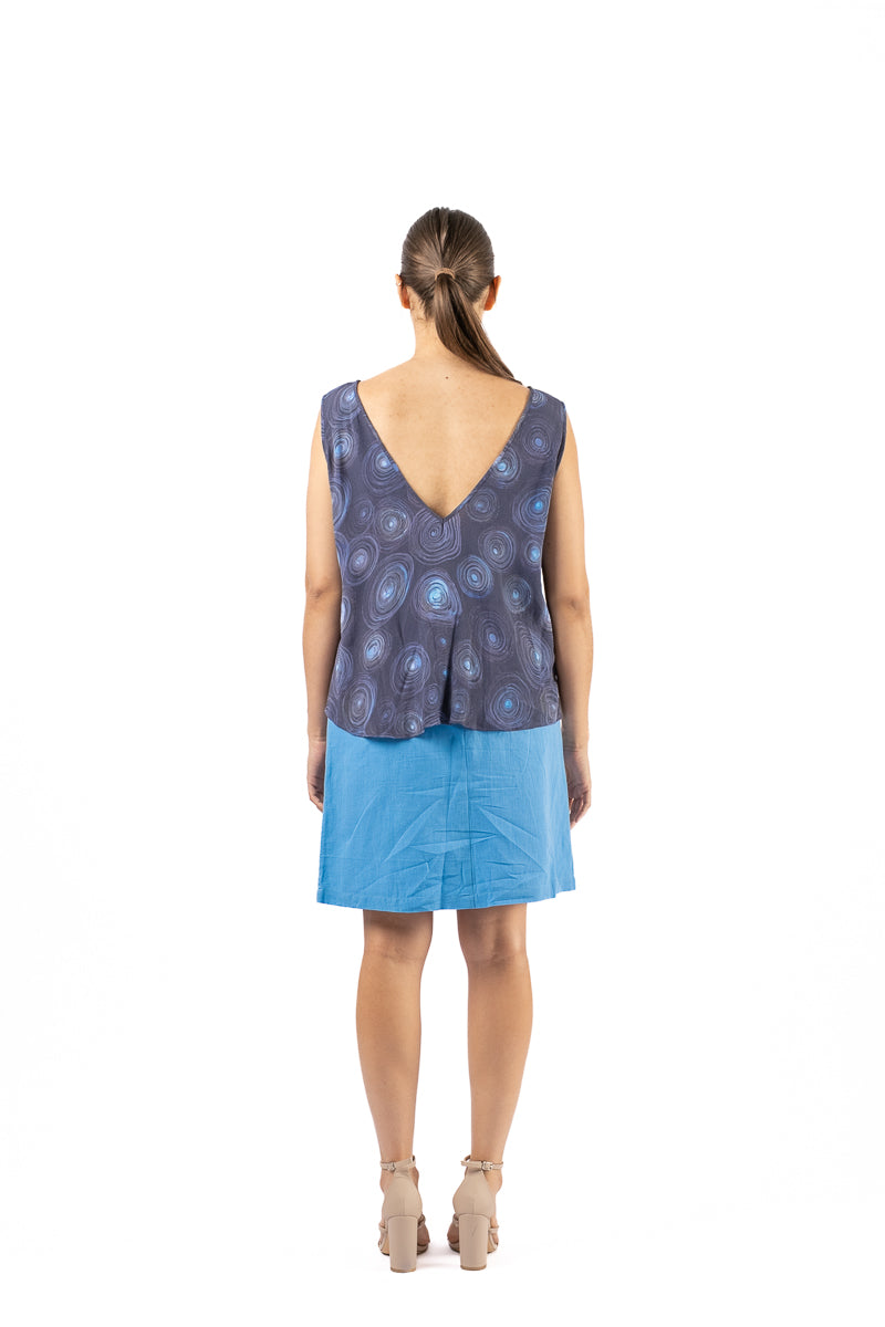 Bobbi V-Neck Sleeveless Top in Ripple